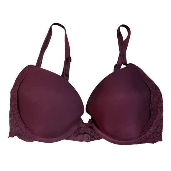 Victoria's Secret Other - VICTORIA'S SECRET MAROON BRA 34D DREAM ANGELS PUSH-UP PADDED UNDERWIRE LACE RED